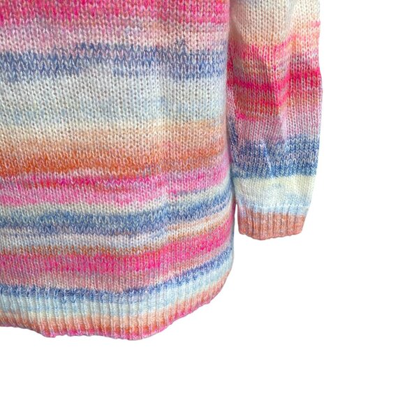 Gap Pastel Rainbow Space-Dyed Sweater Womens Sz S Feminine Soft Girl Striped - Picture 7 of 10